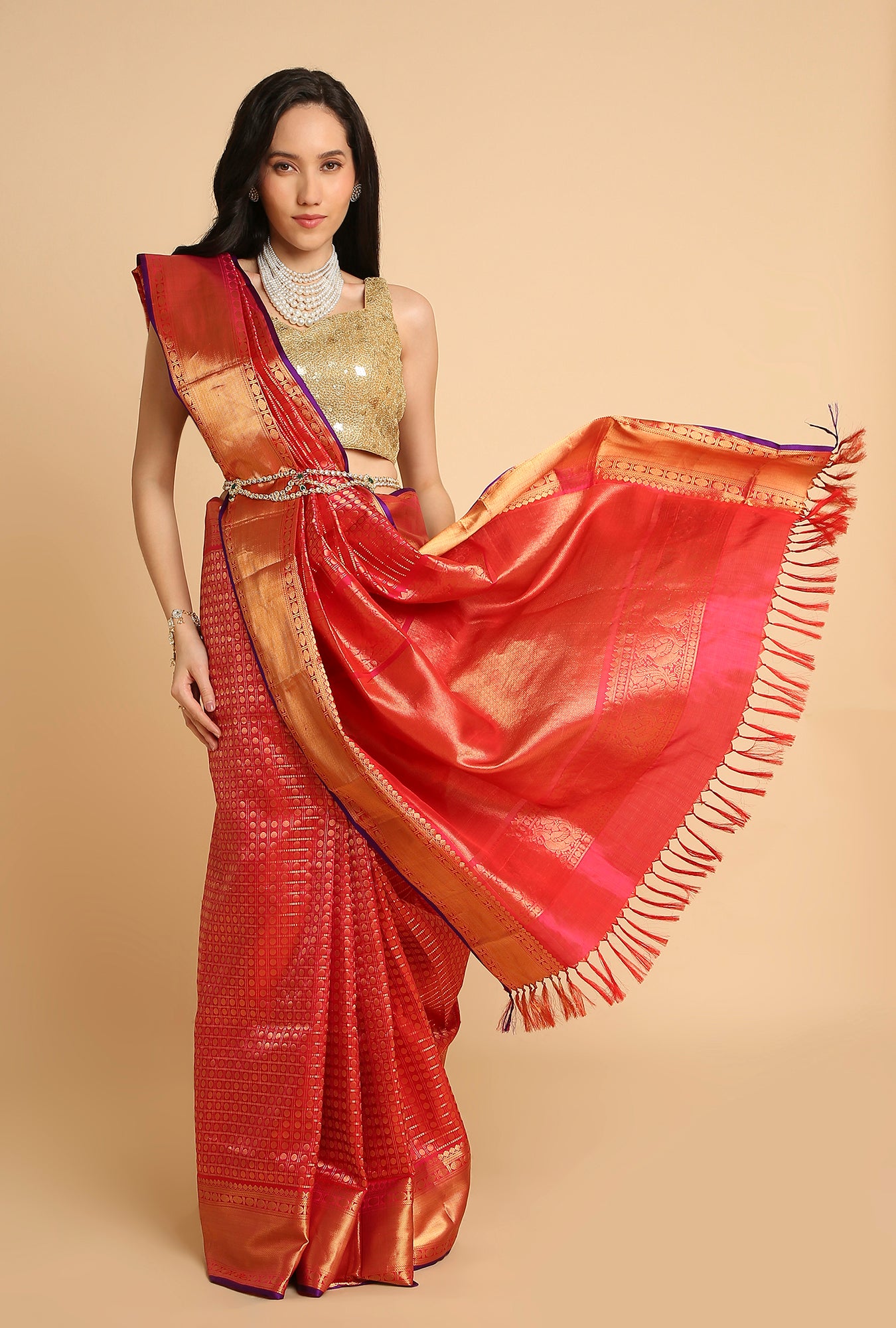 PINK SOUTH SILK SAREE