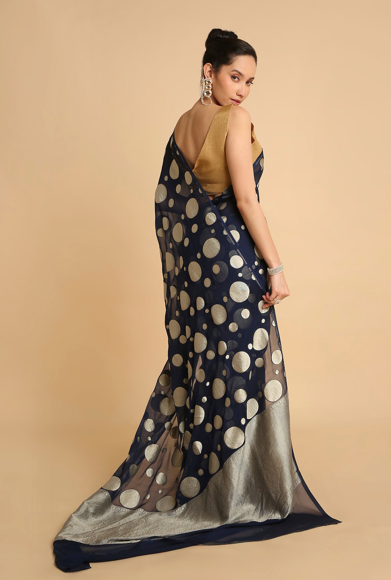 INDIGO BLUE BANARASI GEORGETTE SAREE