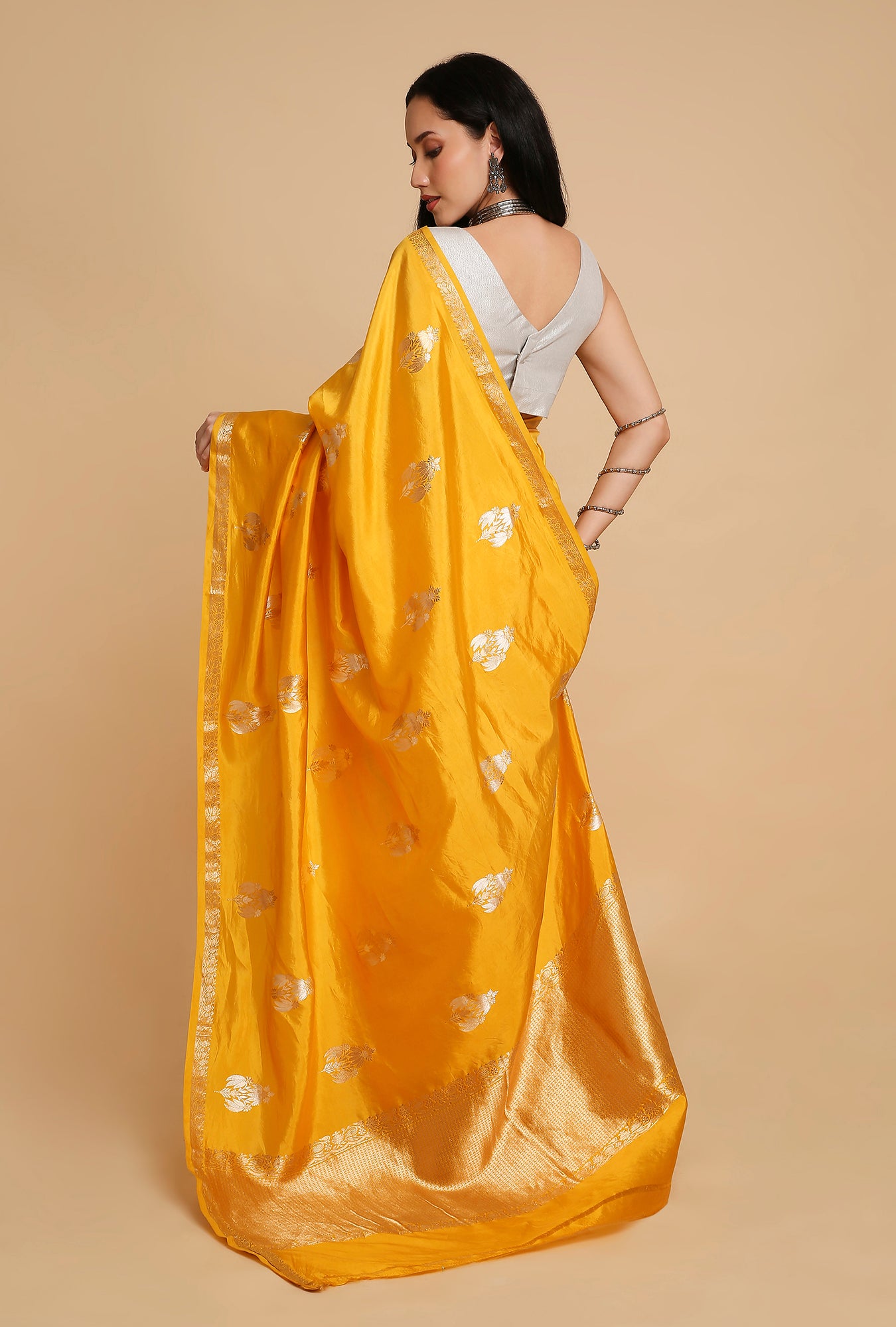 ROYAL YELLOW PUNA SILK SAREE