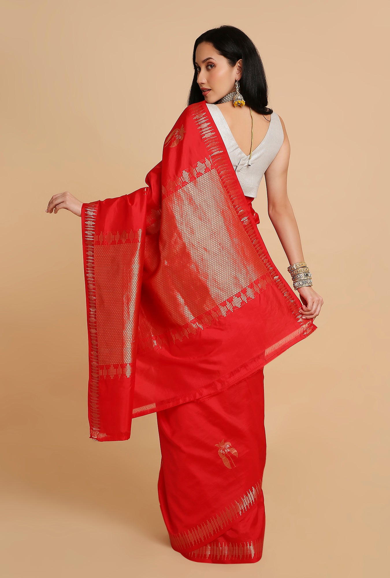RED PUNA SILK SAREE