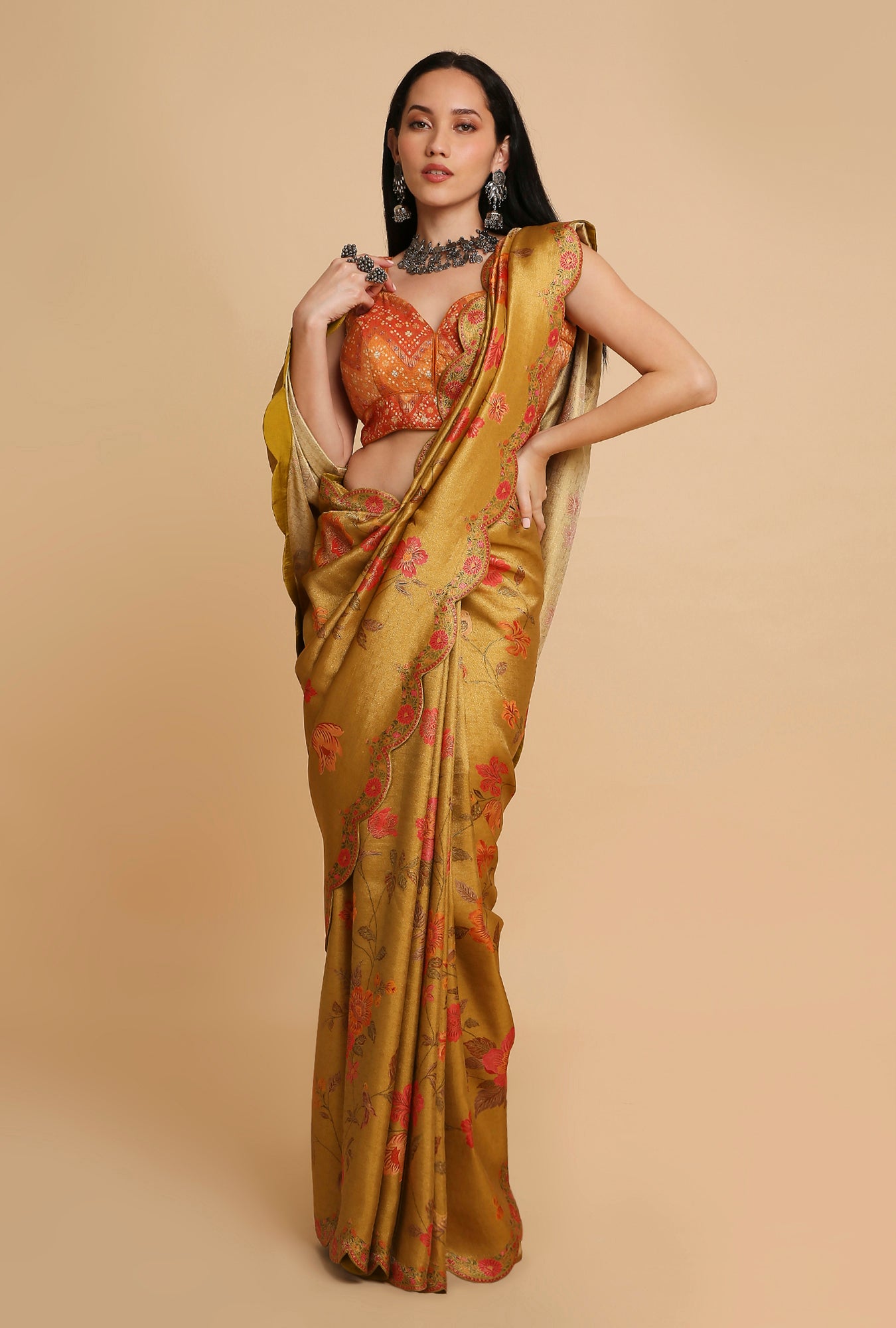 MUSTER POSITION PRINT TISSUE SILK SAREE