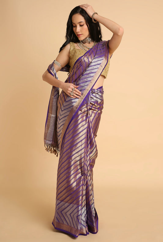 PURPLE BANARASI SILK SAREE