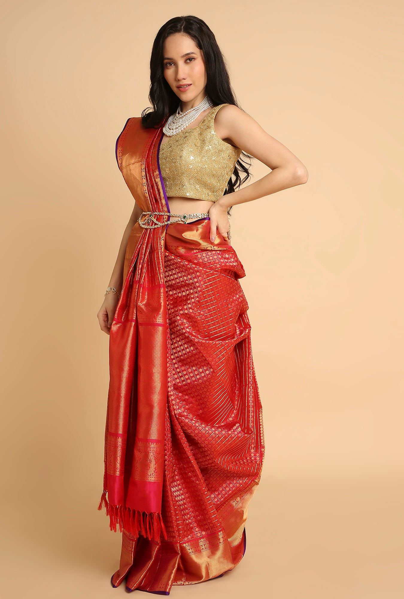 PINK SOUTH SILK SAREE