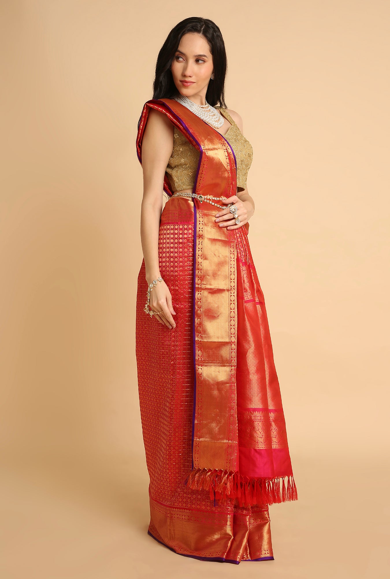 PINK SOUTH SILK SAREE