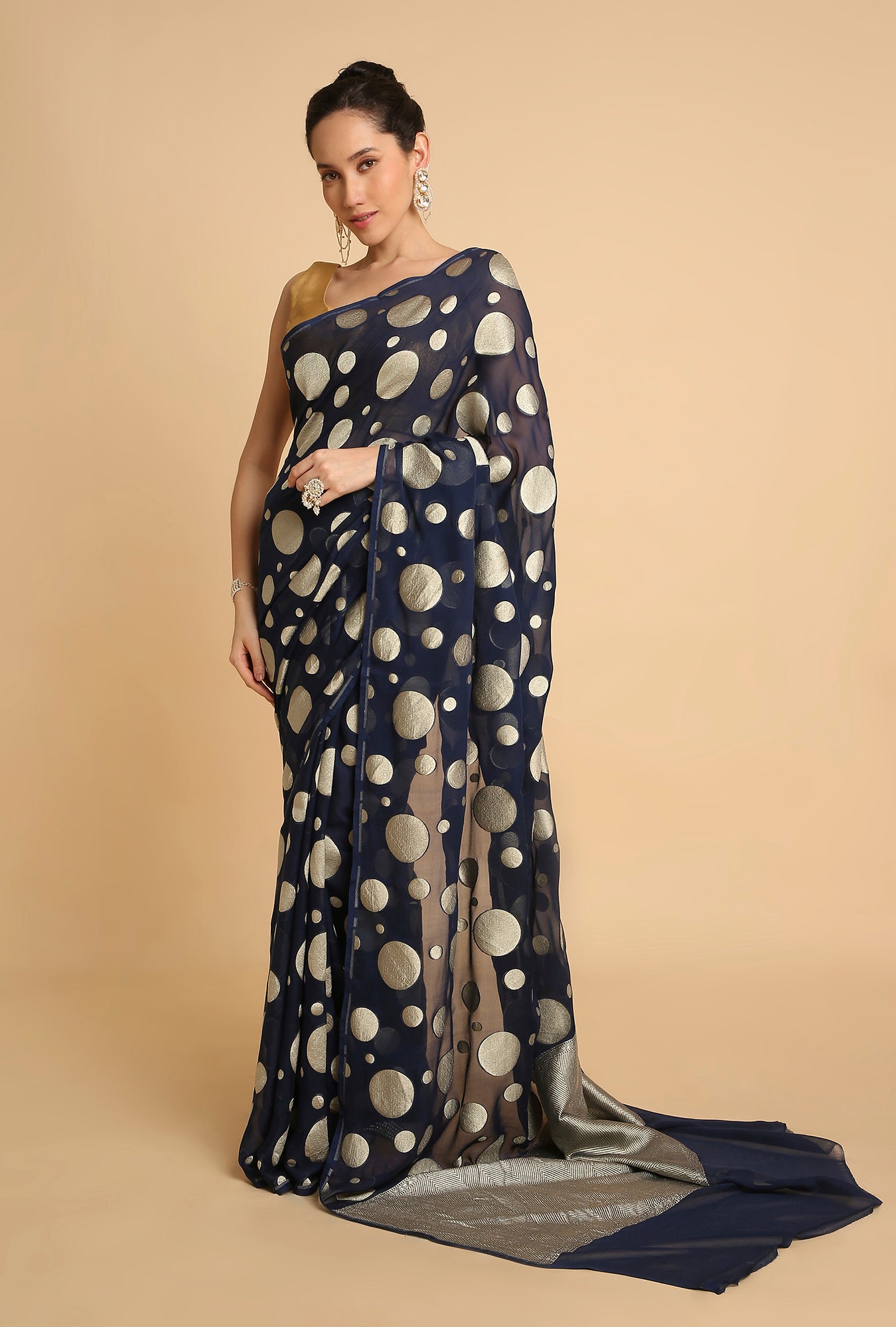 INDIGO BLUE BANARASI GEORGETTE SAREE