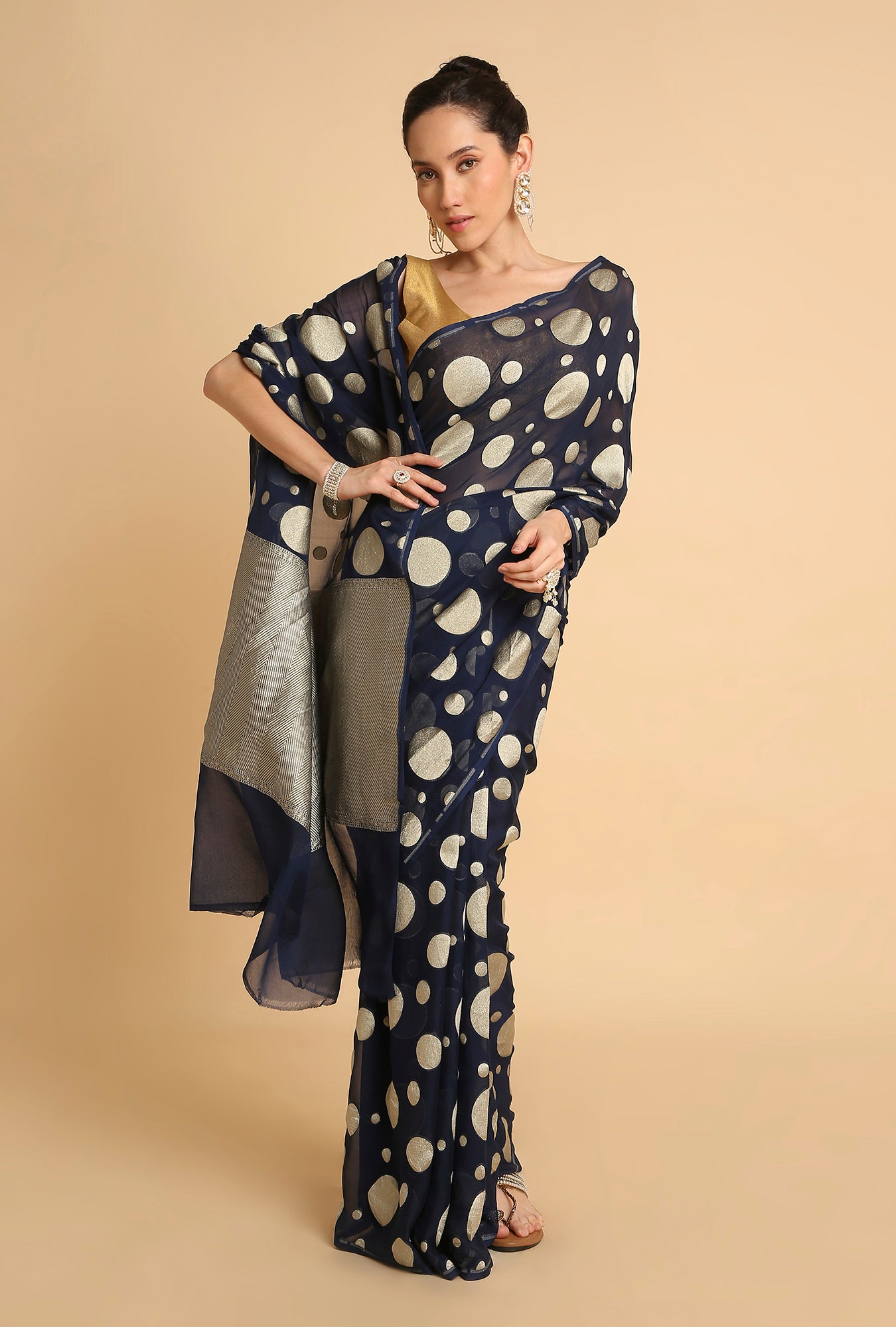 INDIGO BLUE BANARASI GEORGETTE SAREE