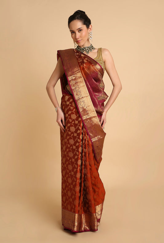 SCARLET SOUTH SILK SAREE