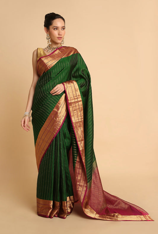 GREEN SOUTH SILK SAREE