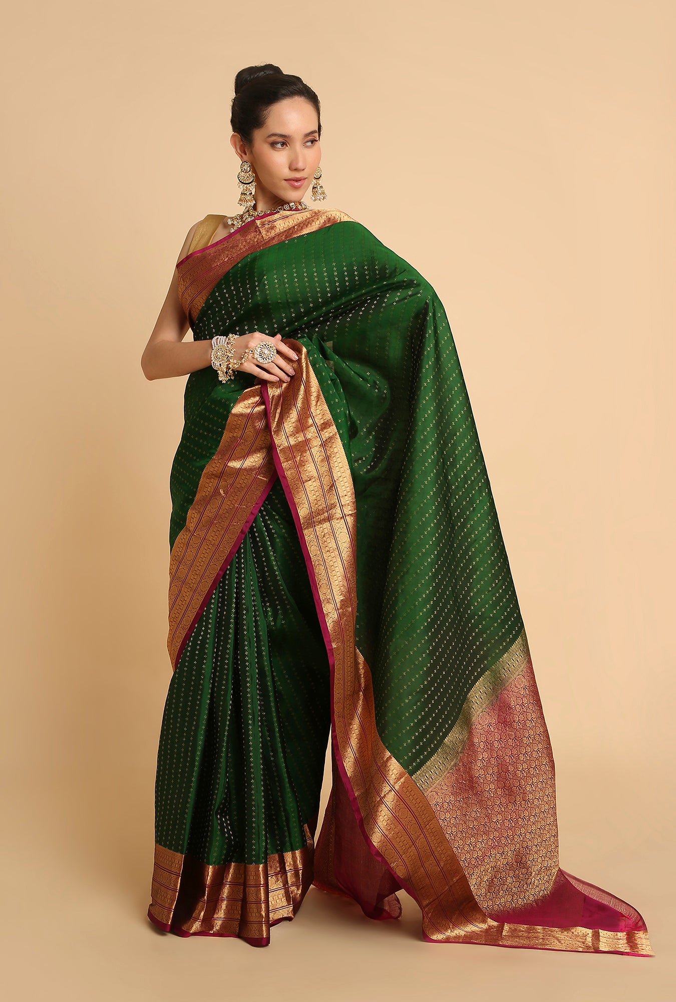 GREEN SOUTH SILK SAREE
