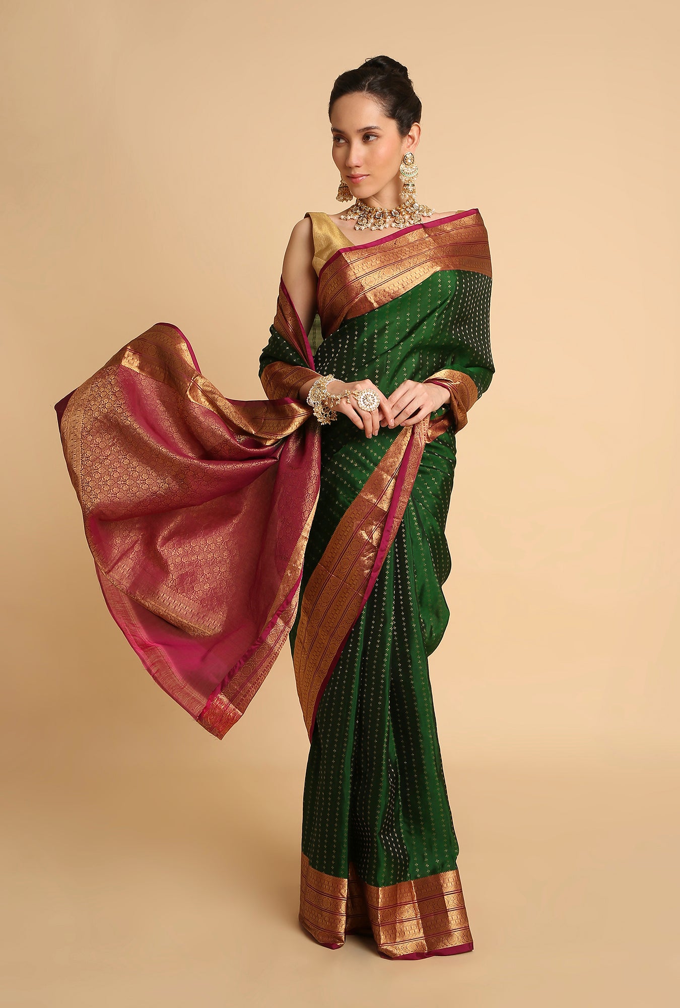 GREEN SOUTH SILK SAREE
