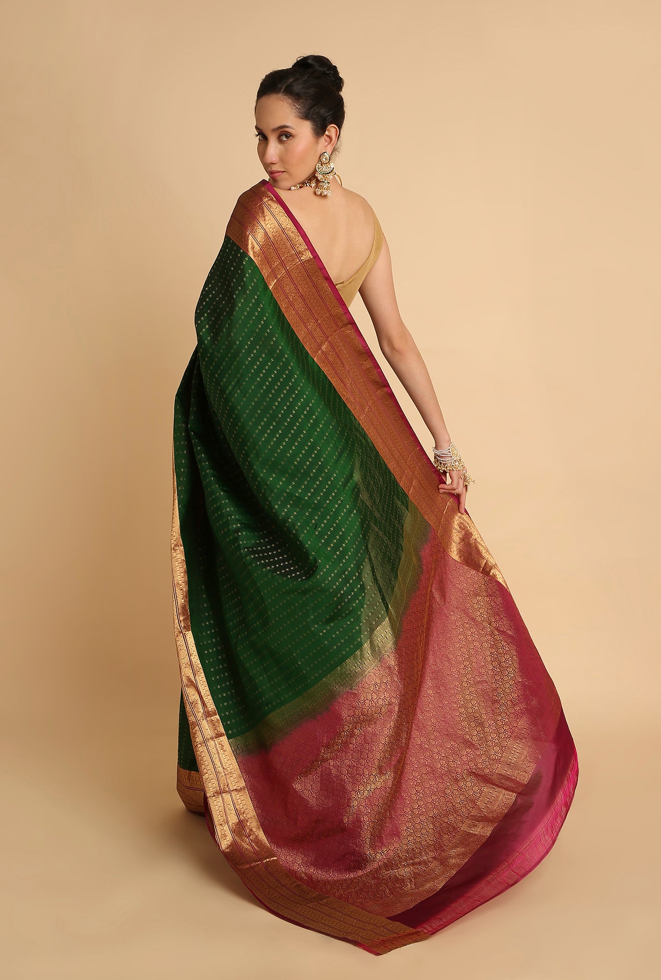 GREEN SOUTH SILK SAREE