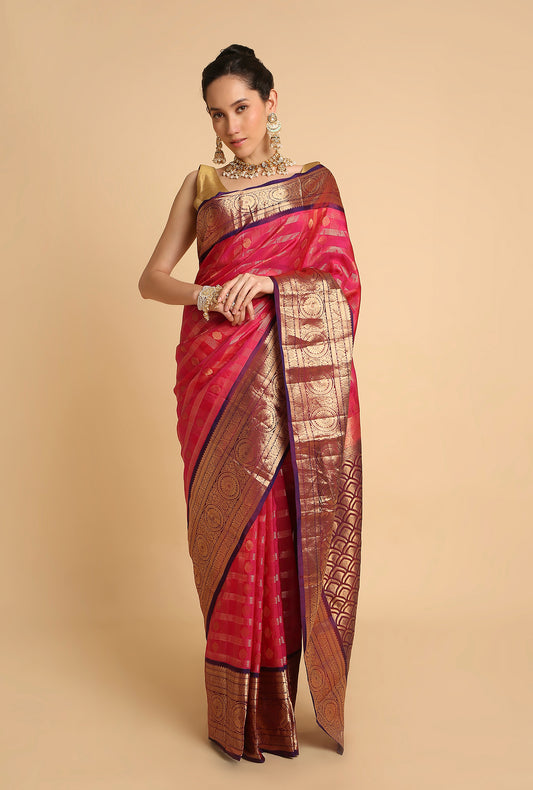 WINE SOUTH SILK SAREE