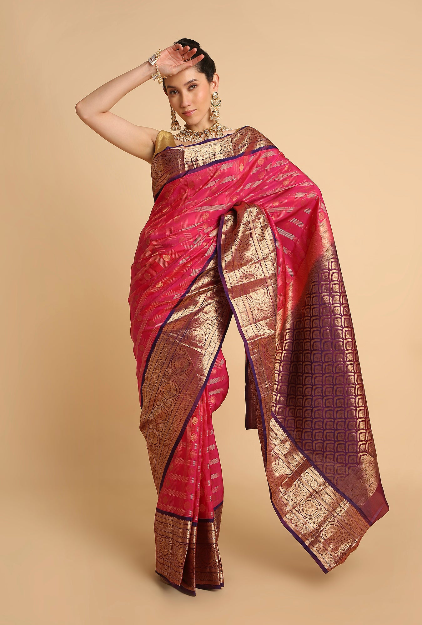 WINE SOUTH SILK SAREE