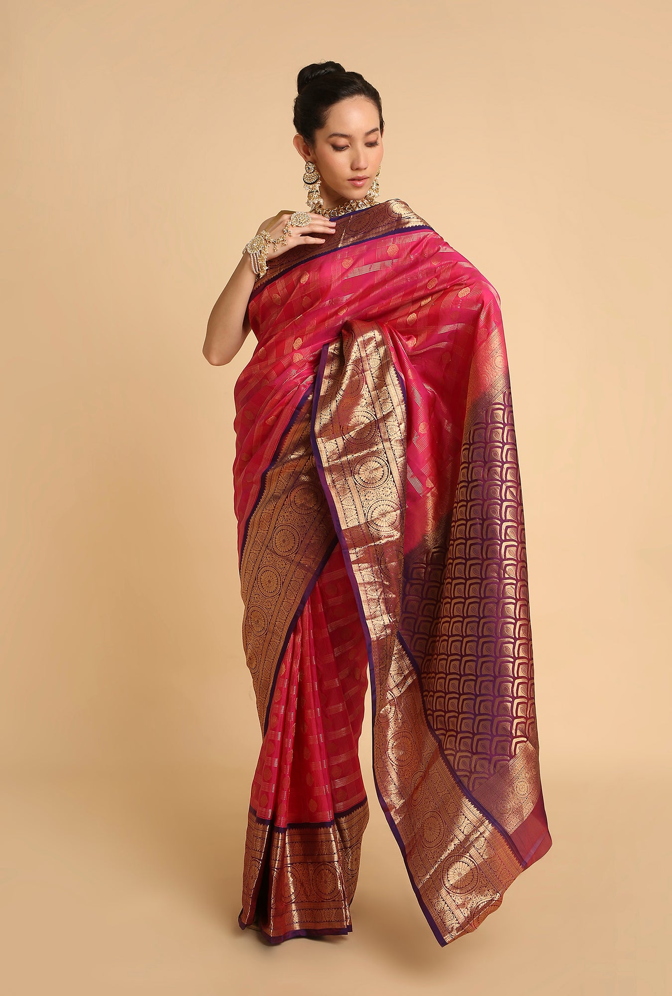 WINE SOUTH SILK SAREE