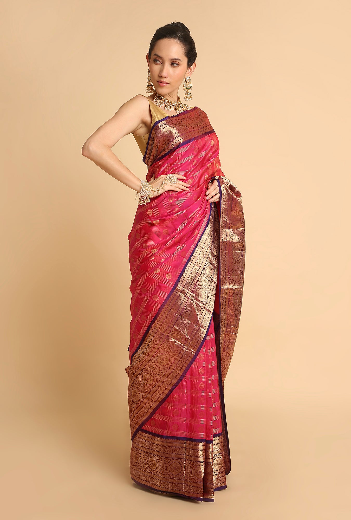 WINE SOUTH SILK SAREE