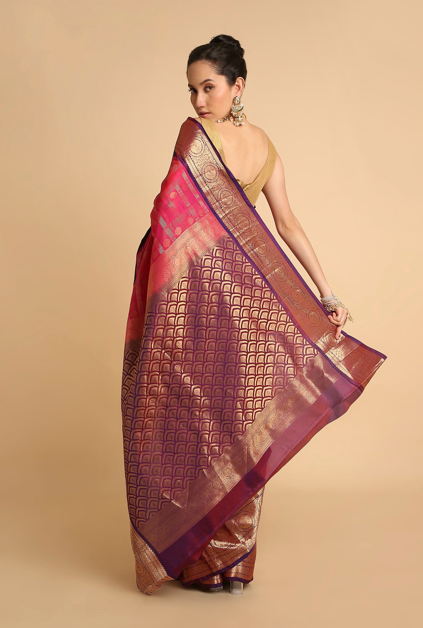 WINE SOUTH SILK SAREE