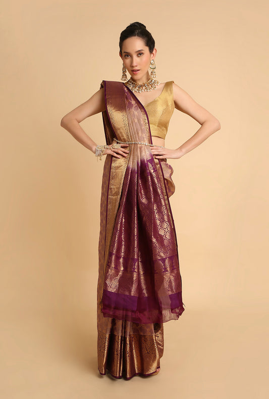 LILAC SOUTH SILK SAREE