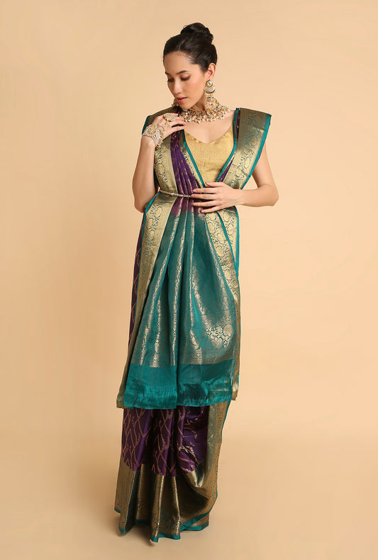 PURPLE SOUTH SILK SAREE