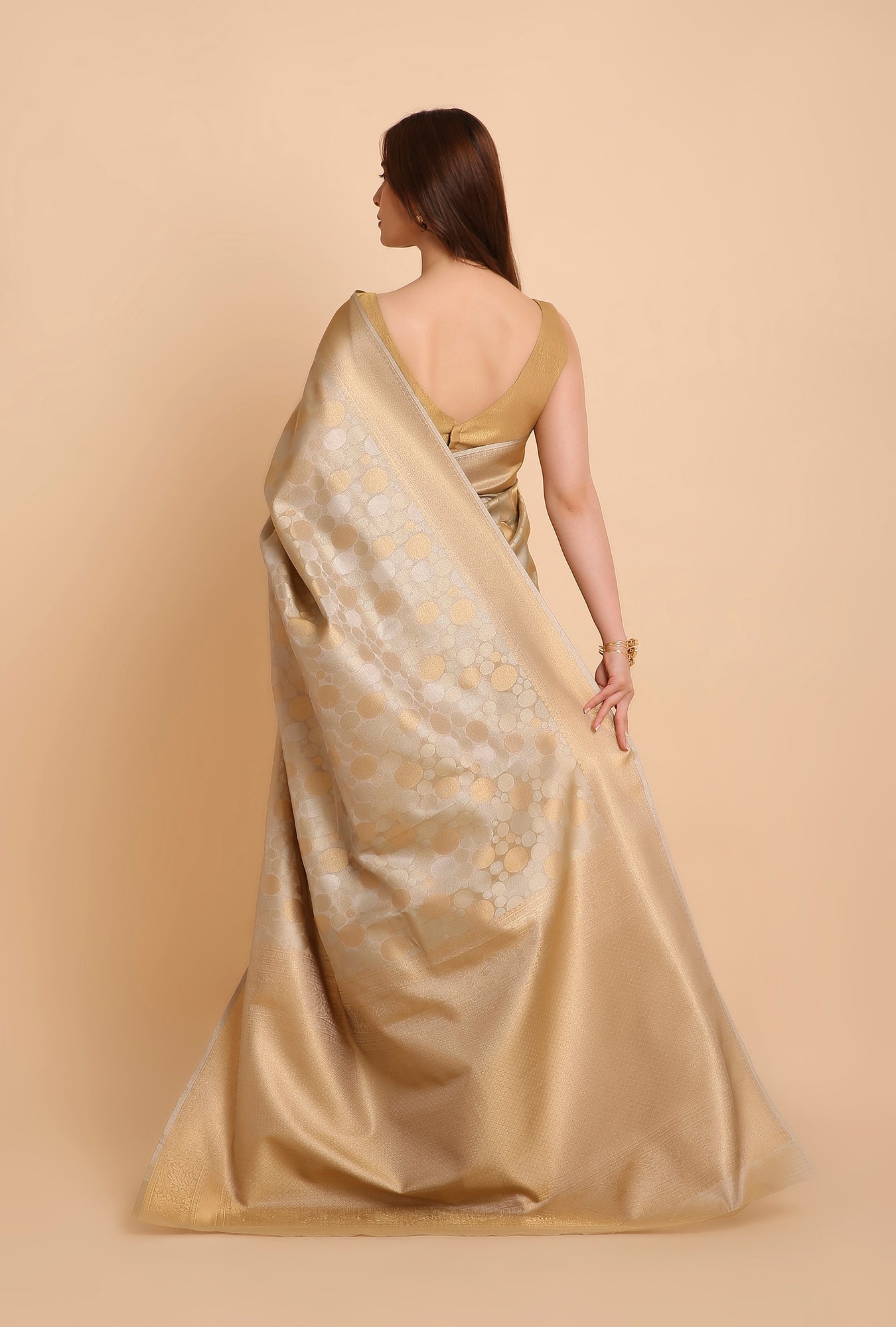 SAND GOLDEN KANJIVARAM TISSUE SAREE
