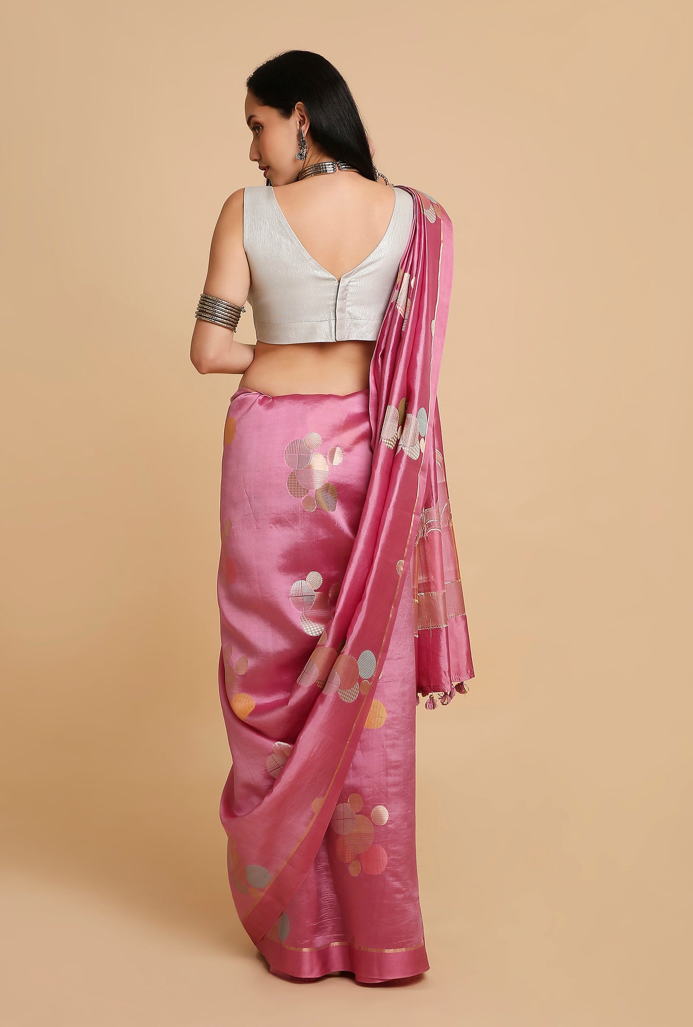 ORCHID PINK CHINIYA SILK SAREE