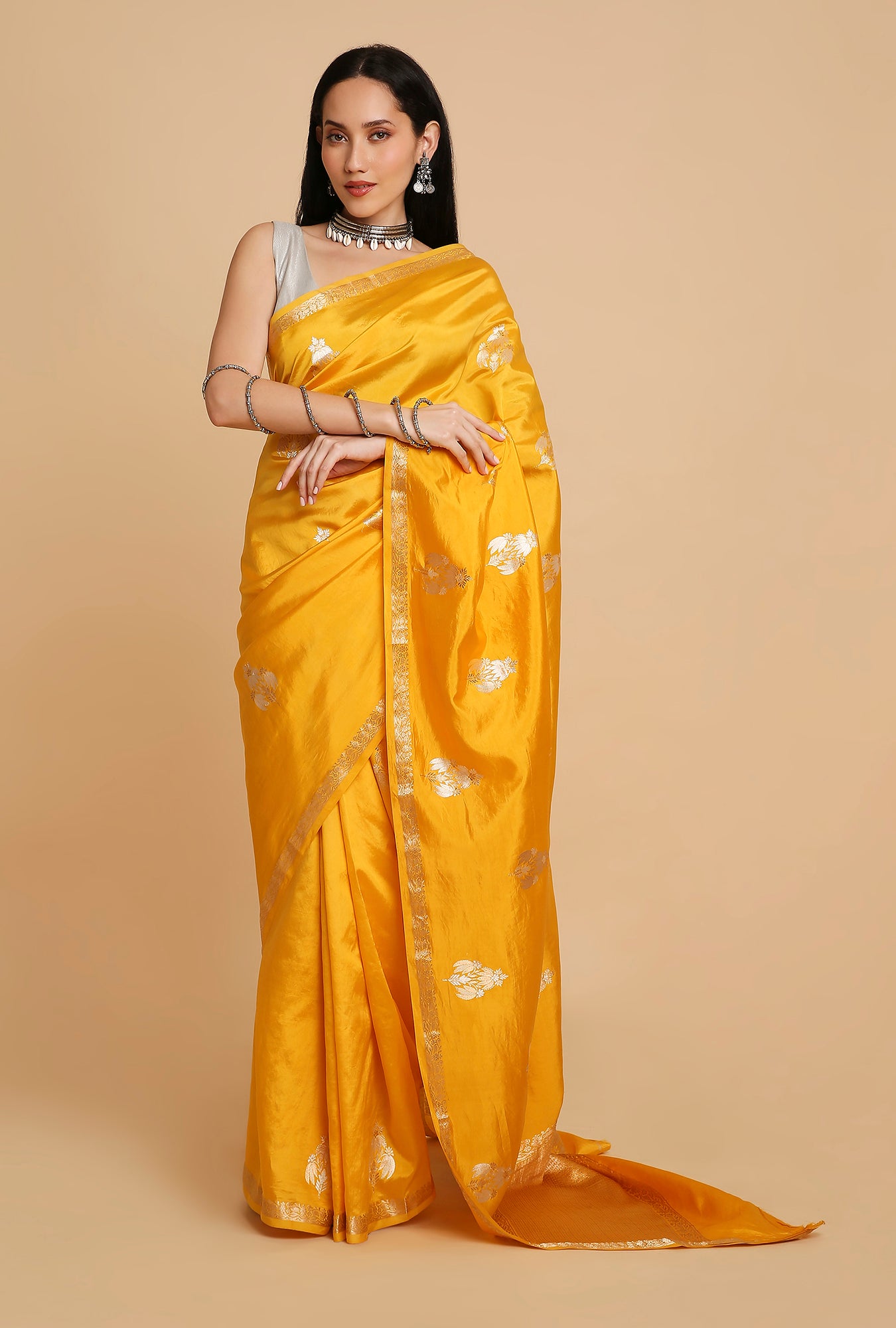 ROYAL YELLOW PUNA SILK SAREE