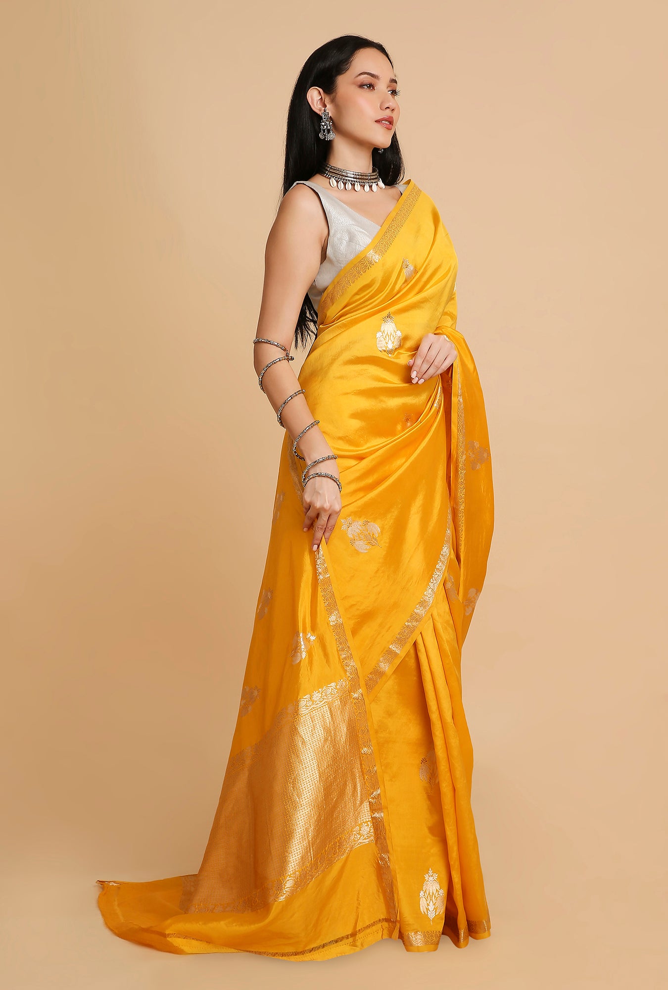 ROYAL YELLOW PUNA SILK SAREE