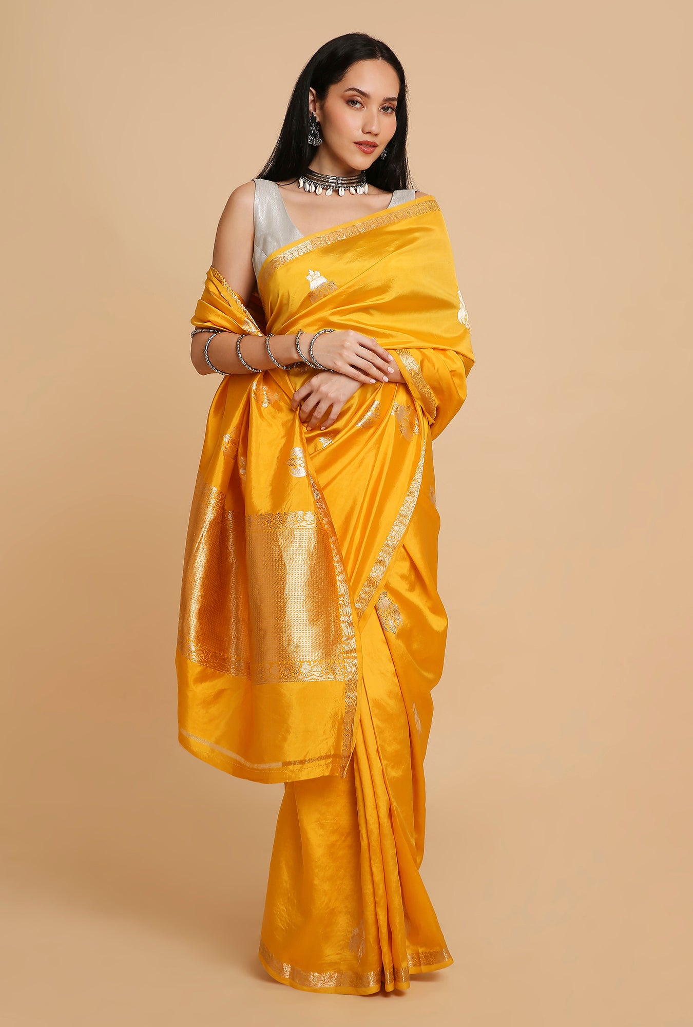 ROYAL YELLOW PUNA SILK SAREE