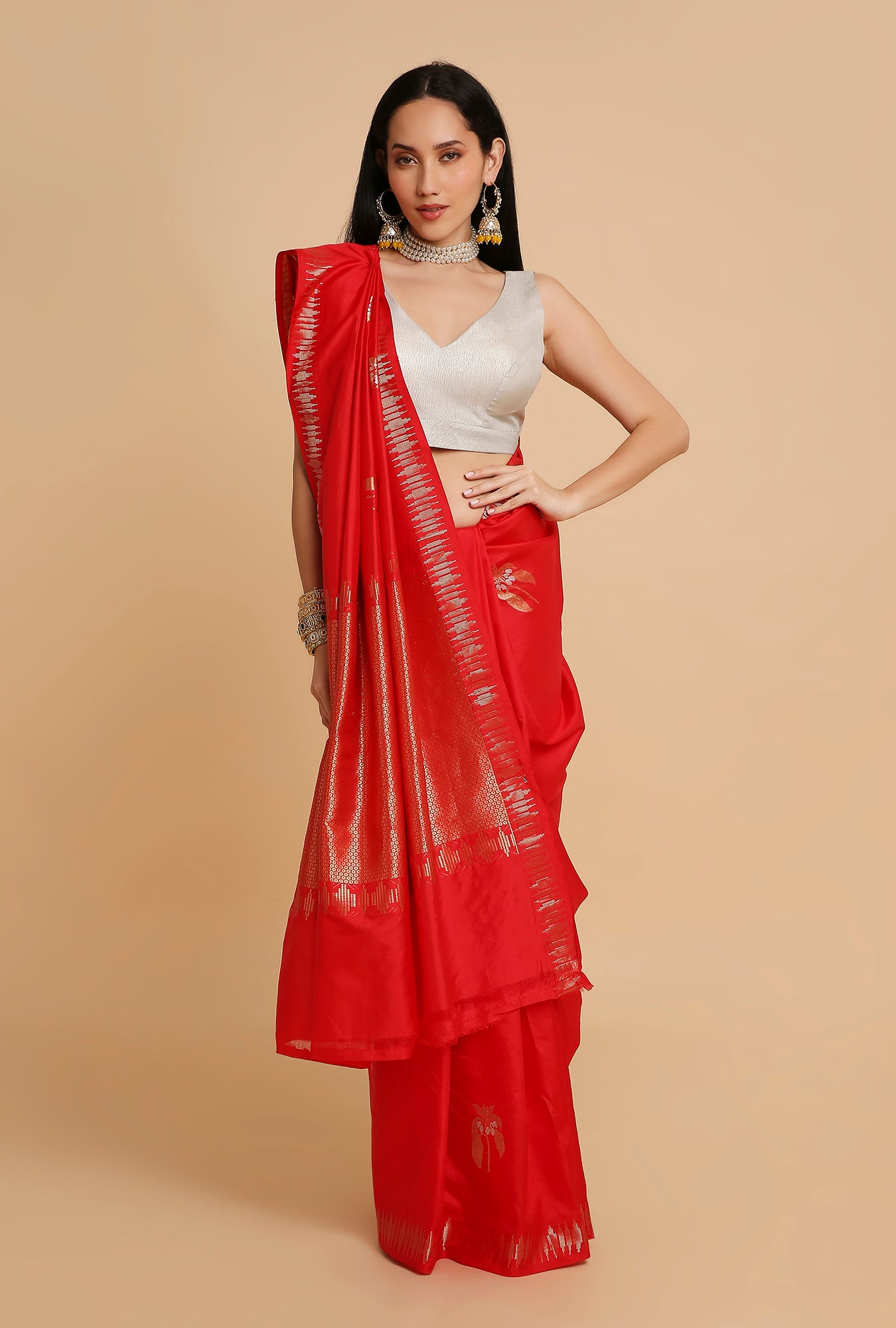 RED PUNA SILK SAREE