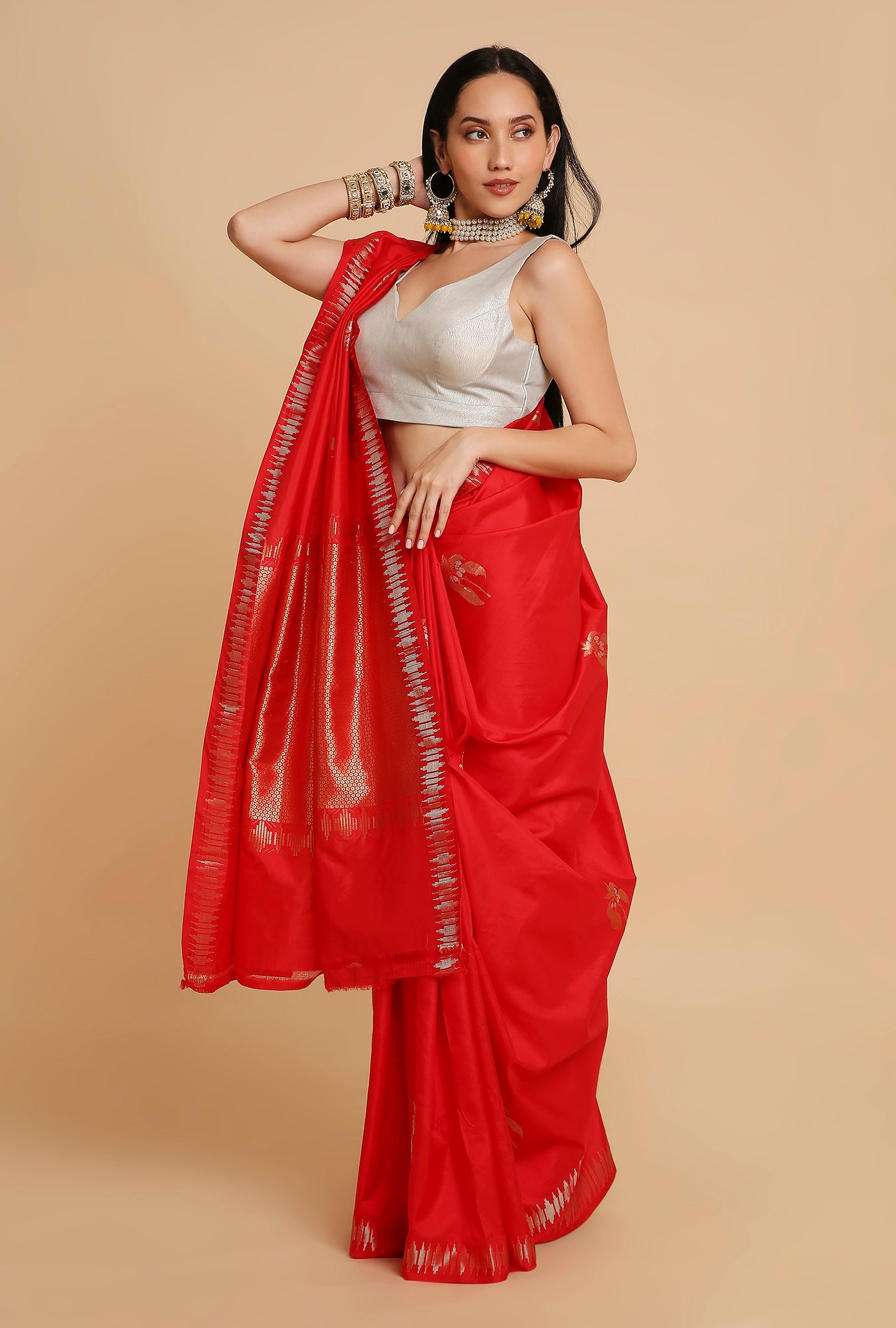 RED PUNA SILK SAREE