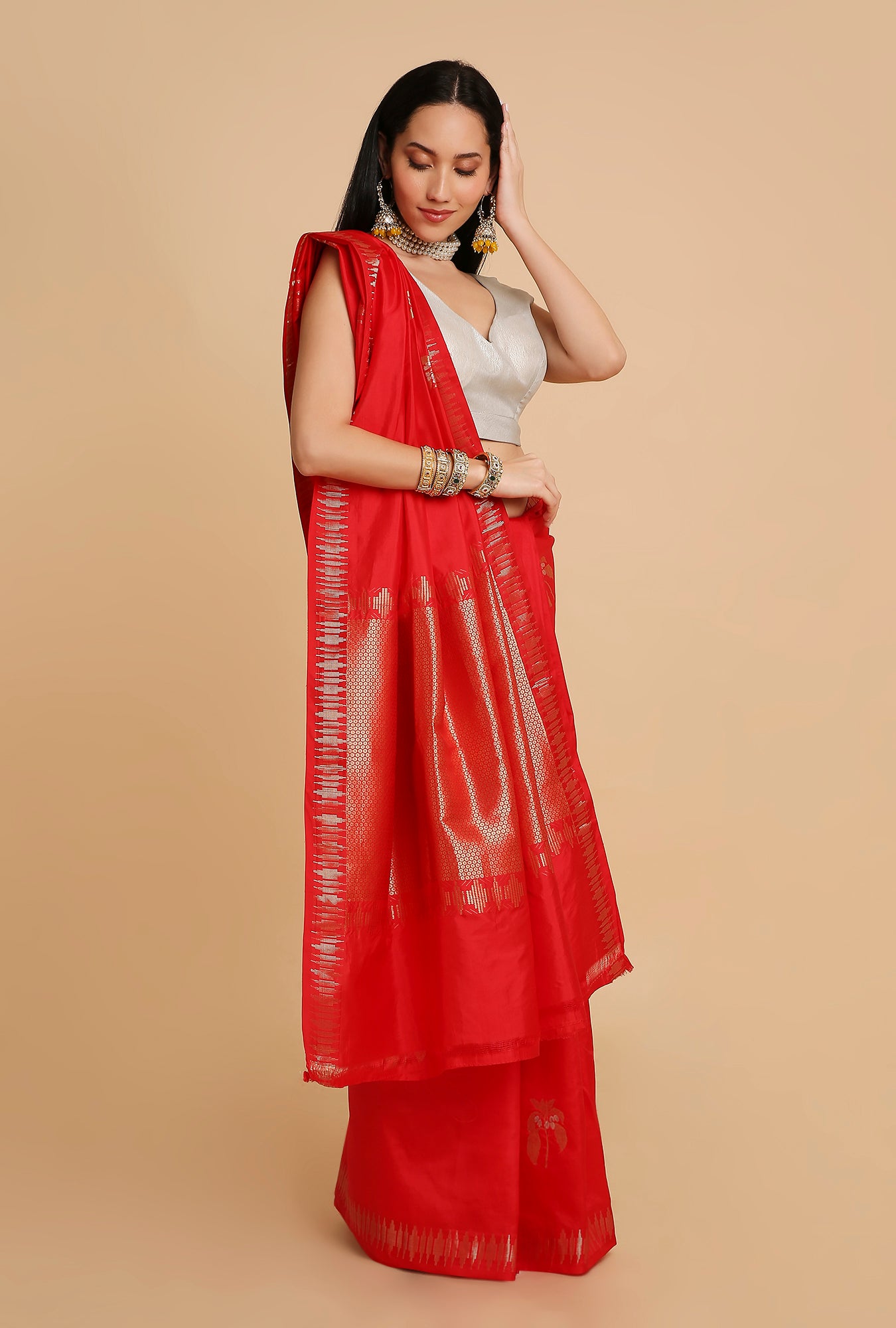 RED PUNA SILK SAREE