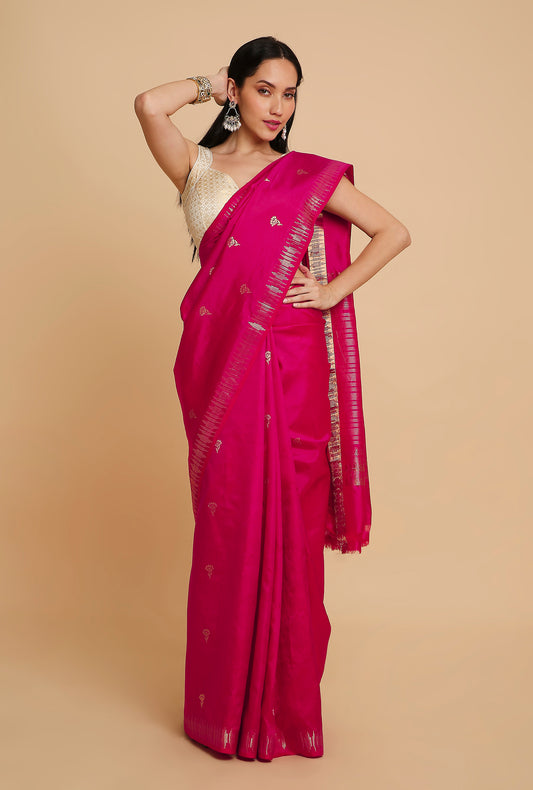 RANI PINK PUNA SILK SAREE