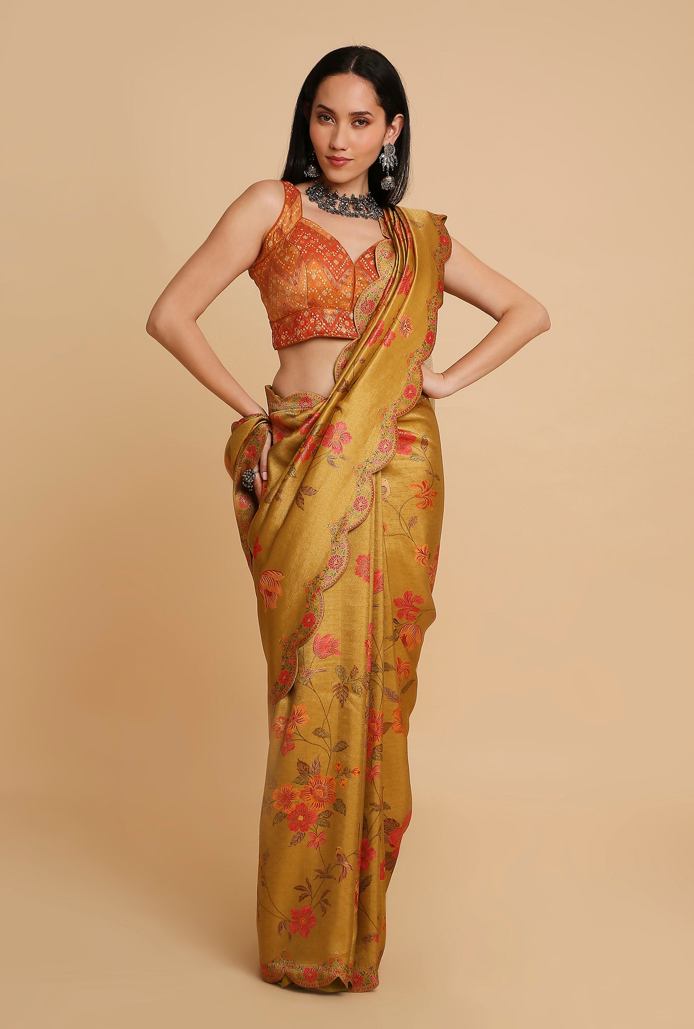 MUSTER POSITION PRINT TISSUE SILK SAREE