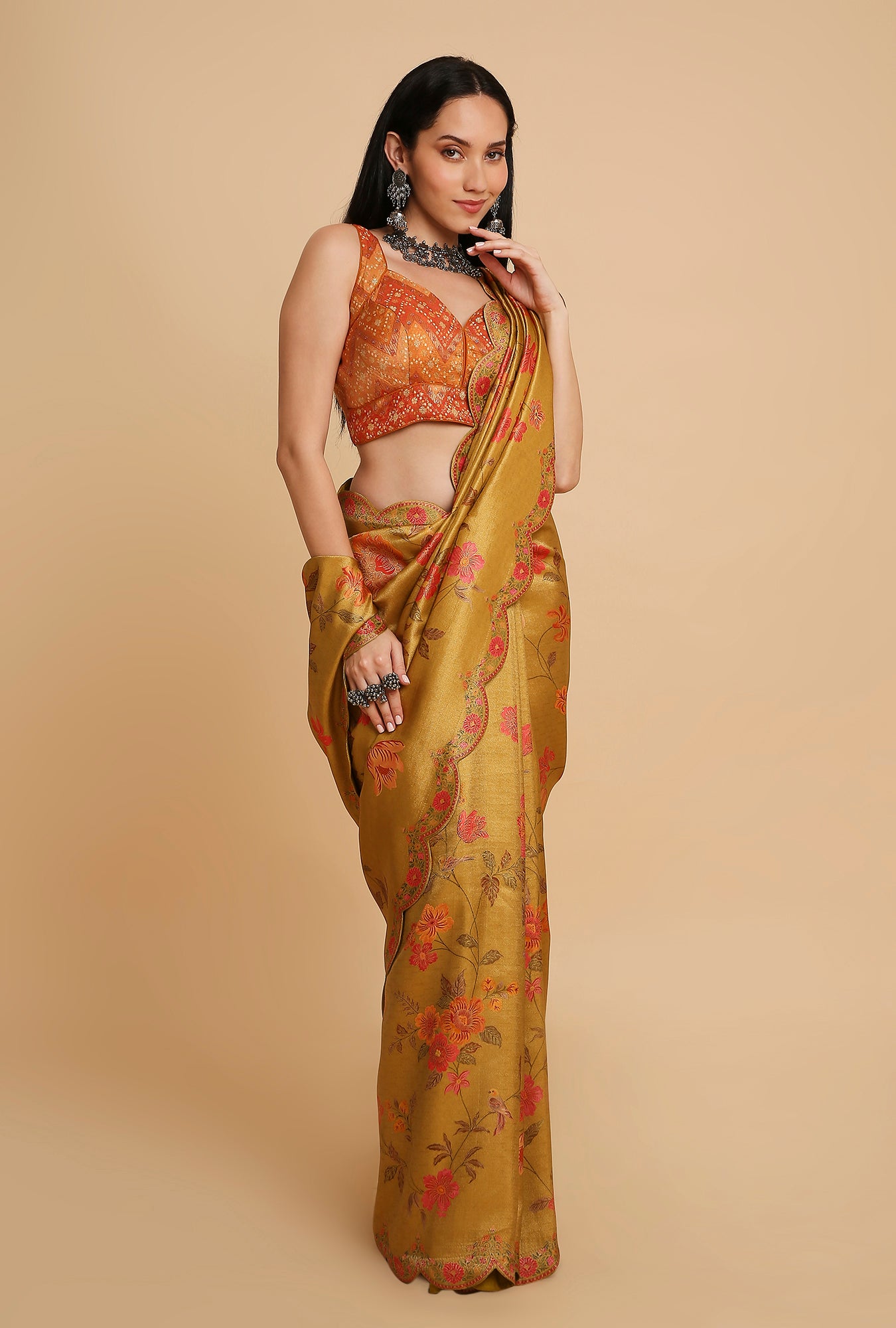 MUSTER POSITION PRINT TISSUE SILK SAREE