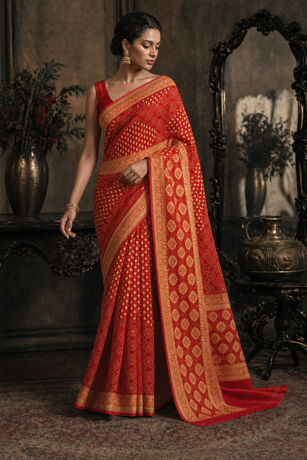 Ruby Royale Banarasi Saree - Walk View