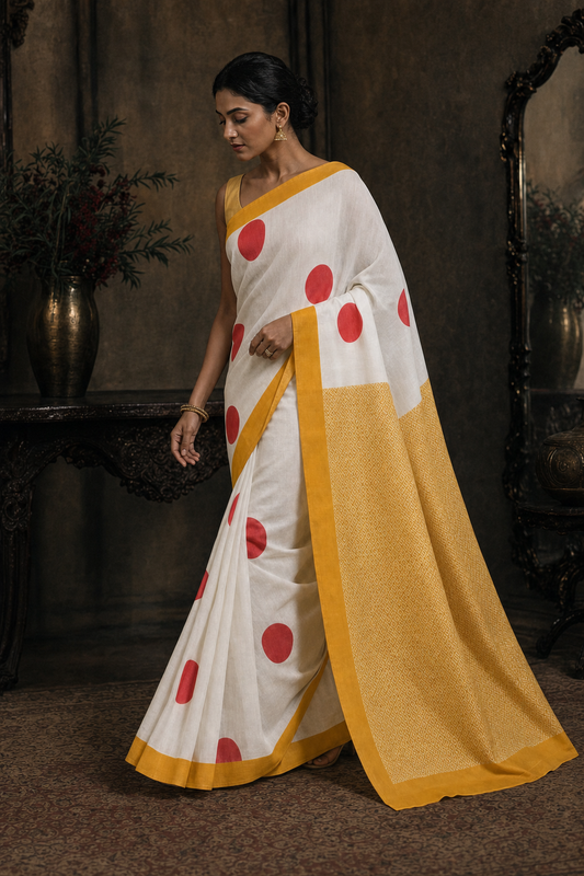 Sliver Zari Muga Silk - Walk View