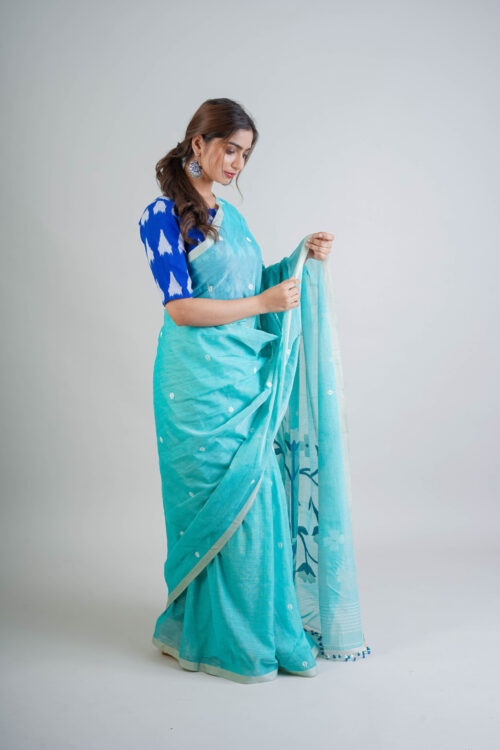 Indigo Blue Bangol Cotton Handloom