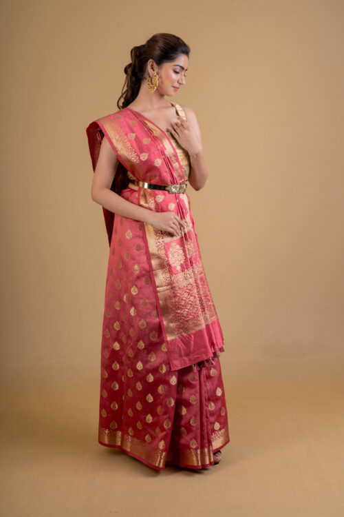 Gajari Pink Chiniya Silk