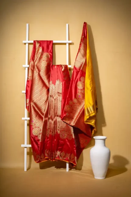 Gajari Designer Woven Katan Banarasi Saree