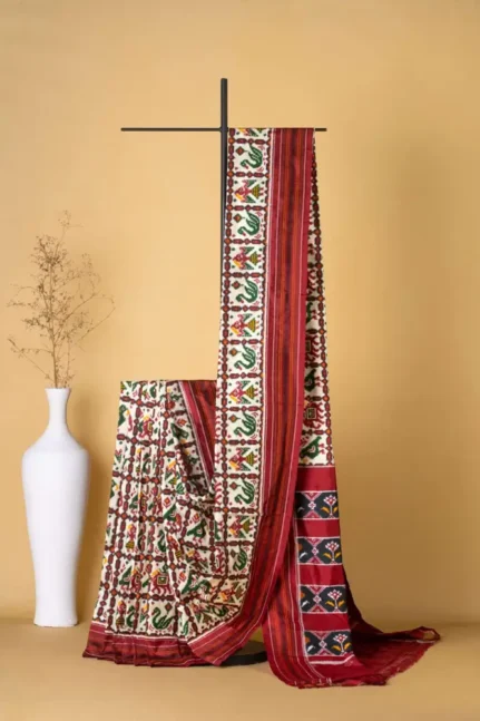 Offwhite Patola Double Itkat Patola Saree