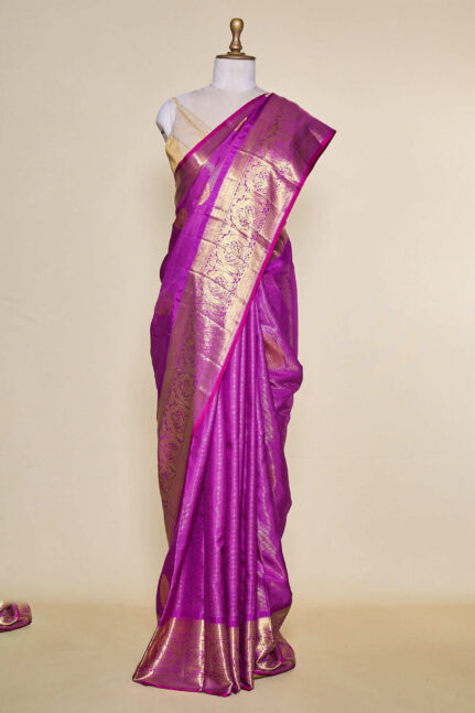 Purple Kanchipuram Silk Saree