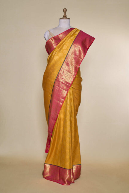 Royal Yellow With Kanchi Rani Border Kanchipuram Silk Saree