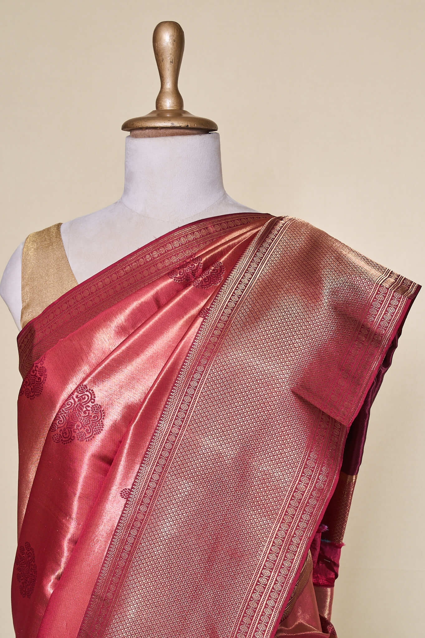 Arak Maroon Kanchipuram Silk Saree