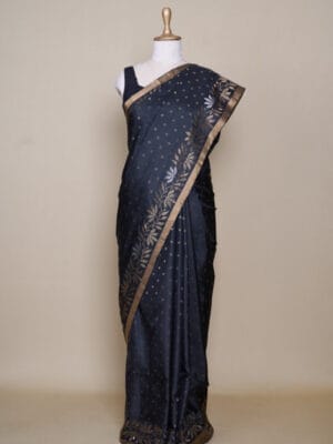 Black With Multi Pallu South Soft Silk Saree