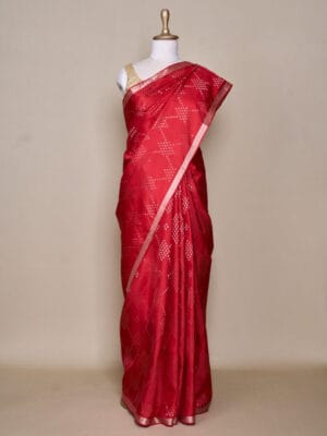 Blood Red South Soft Silk Saree