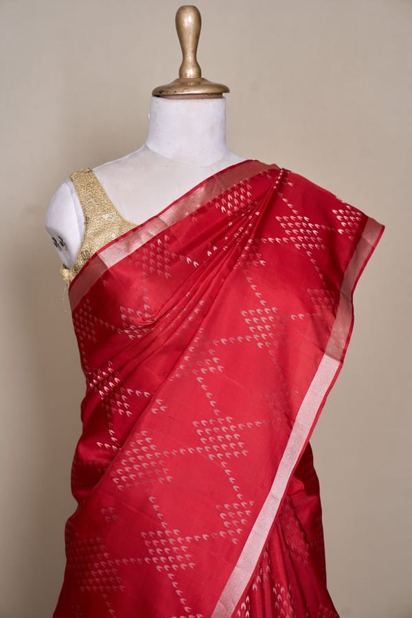 Blood Red South Soft Silk Saree