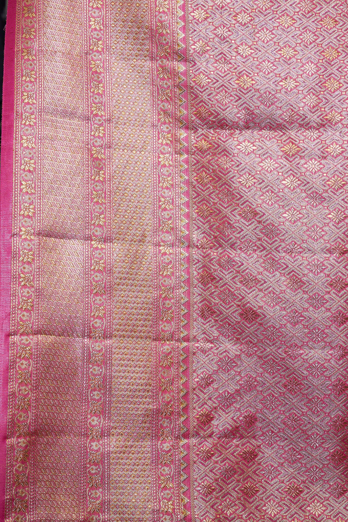 Blush Pink Multi Jaal South Brocade Silk Saree