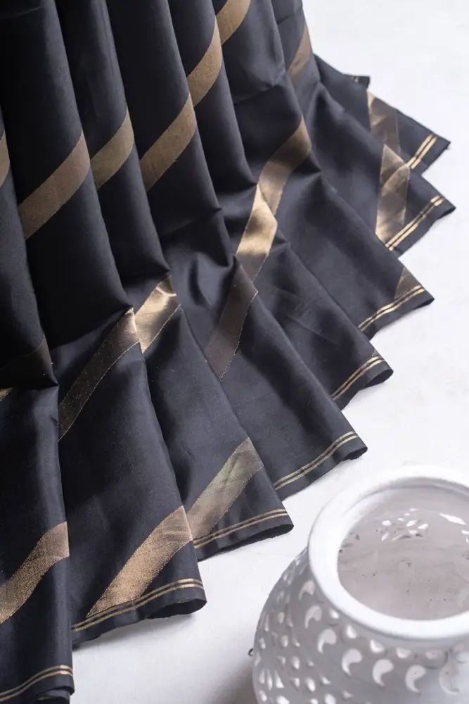 Black Silk Kanjivaram Saree