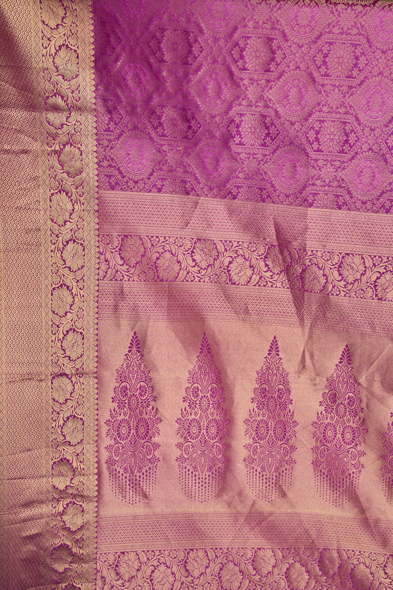 Cherry Magenta South Silk Saree