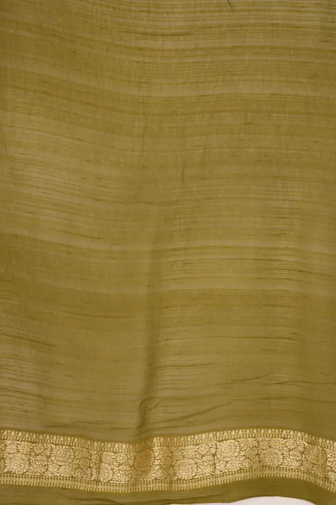 Dusty Green Linen Georgette Saree