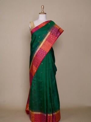 Emerald Multi Colour Pallu South Soft Silk Saree